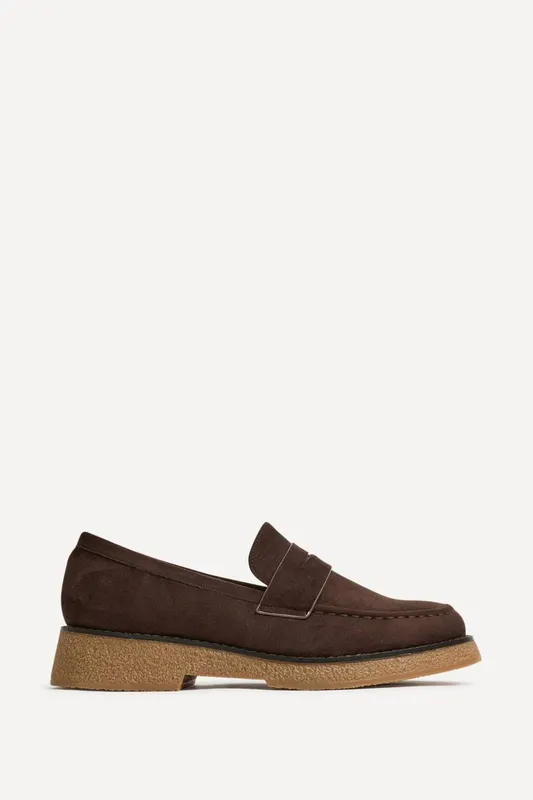 Linzi Women's Hilton Brown Faux Suede Penny Loafer Size: 6-Standard Fit - Brown
