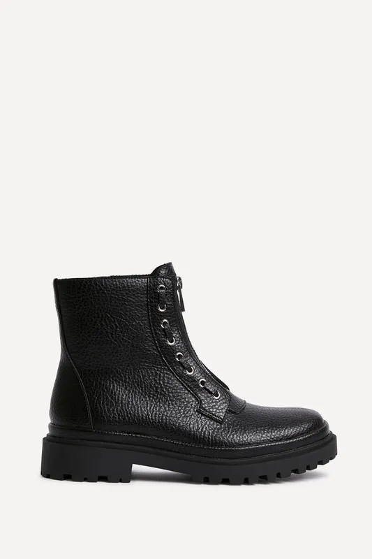 Linzi Women's Launch Black Zip-Up Military Boots Size: 3-Standard Fit Black 3-Standard Fit