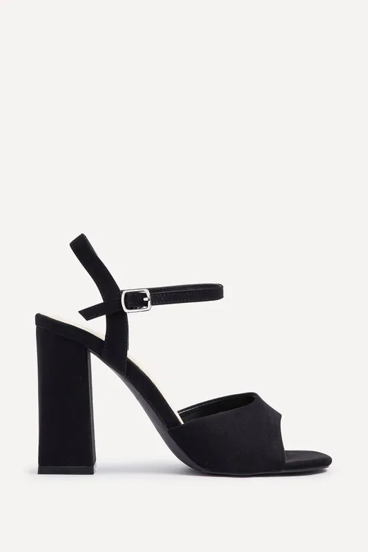 Linzi Women's Monroe Wide Fit Black Block Heels Size: 8-Wide Fit Black 8-Wide Fit