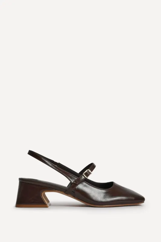 Linzi Women's Society Brown Faux Leather Mary Jane Heels Size: 7-Standard Fit Brown 7-Standard Fit