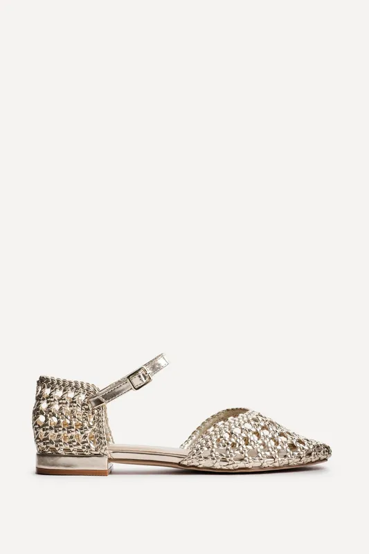 Linzi Women's Suki Gold Woven Sandals Size: 6-Standard Fit Gold 6-Standard Fit