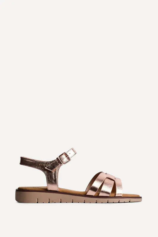 Linzi Women's Twirl Wide Fit Rose Gold Sandals Size: 4-Wide Fit - Rose Gold