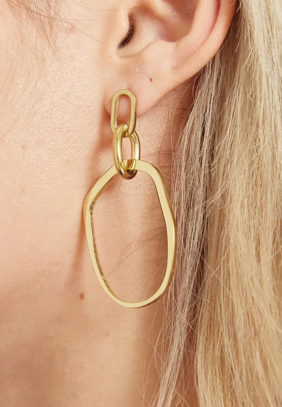 Liquorish Women's Gold Linked Drop Earrings - Gold - Size: One Size
