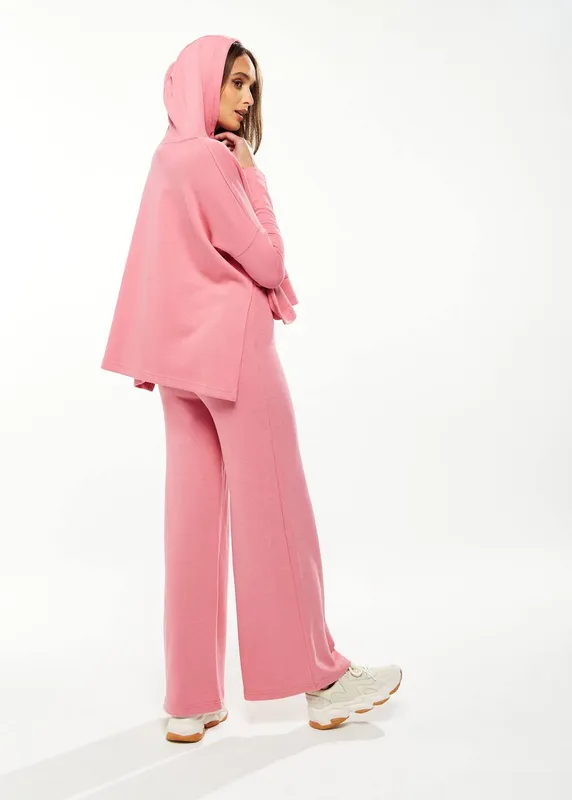Liquorish Women's Wide-leg Pant in Pink Size: Medium - Pink