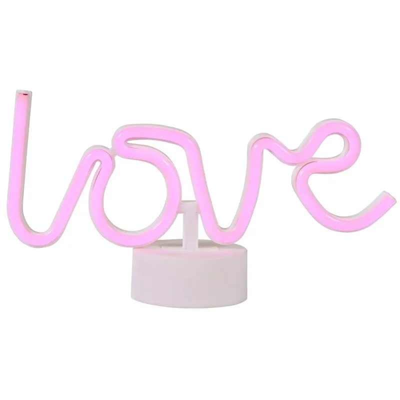Litecraft - Glow Love Neon Table Lamp Children's Lighting - Pink