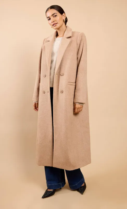 Little Mistress Women's Oatmeal Coat in Beige Size: Medium Beige
