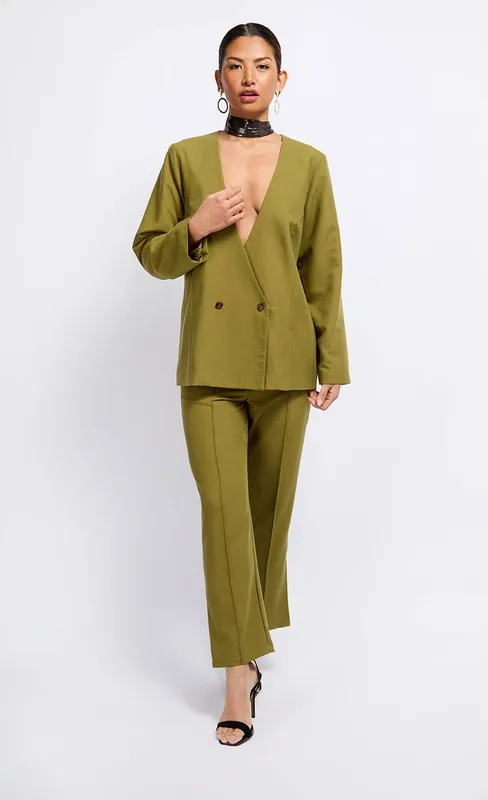 Little Mistress Women's Olive Green Blazer Size: 14 - Olive