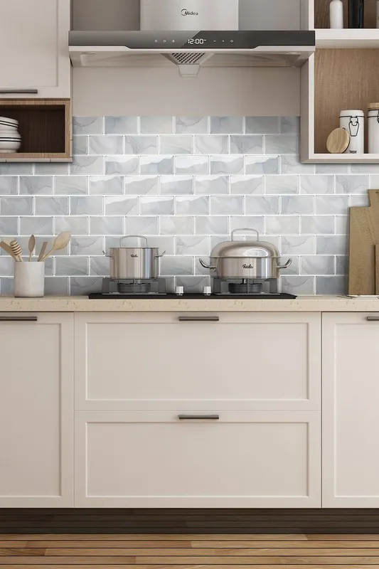 Living and Home 10 Pcs Peel and Stick Wall Tile Stickers in Light Grey Light Grey