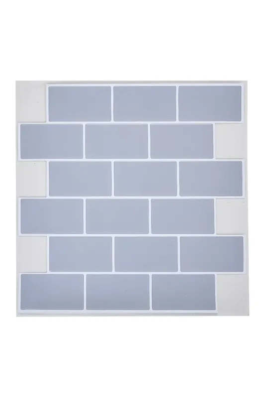 Living and Home 10 Pcs Peel and Stick Wall Tile Stickers in Pale Grey Pale Grey