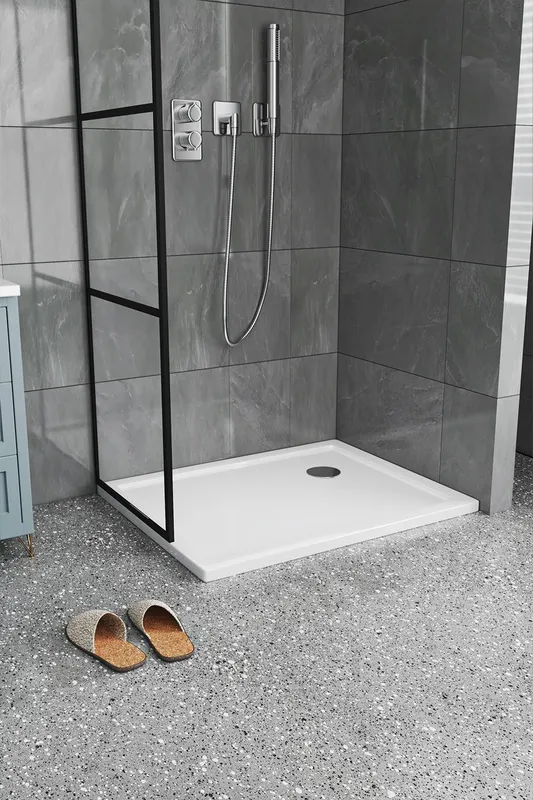 Living and Home 1000x800mm Rectangular Shower Tray White White