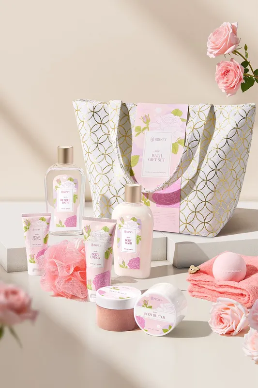 Living and Home 10pcs Rose-Scented Spa Bath Gift Set Multicolor