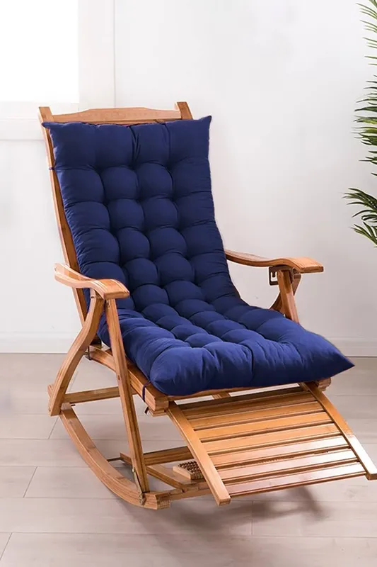 Living and Home 110cm x 40cm Thick Soft Comfortable Chaise Lounge Chair Cushion in Blue - Blue