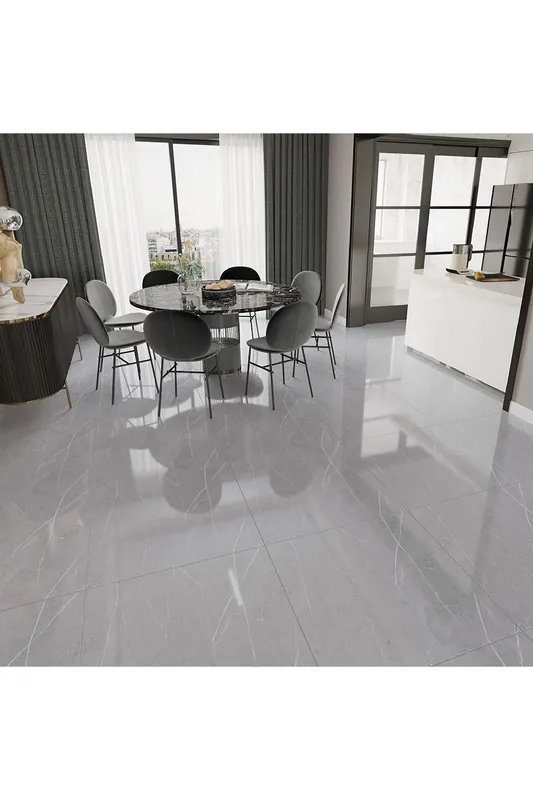 Living and Home 12 Pieces Light Grey Self-adhesive Pvc Flooring Tiles - Light Grey