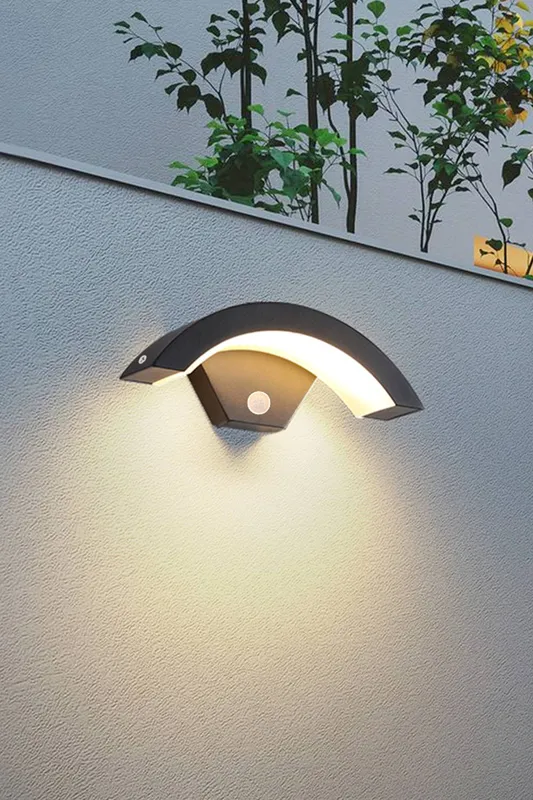 Living and Home 12W LED Eaves Outdoor Wall Light Garden Light in Black - Black