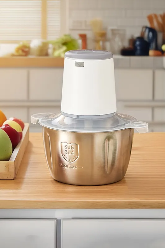 Living and Home 2L Electric Wireless Kitchen Meat Mincer Grinder Stainless Steel Food Processor Vegetable Chopper in Silver Silver