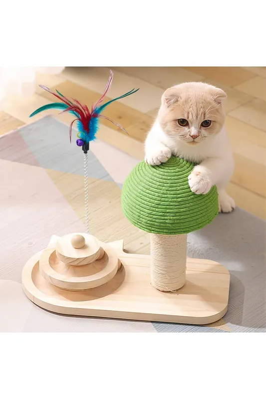 Living and Home 3 in 1 Cat Scratching Post in Brown - Brown