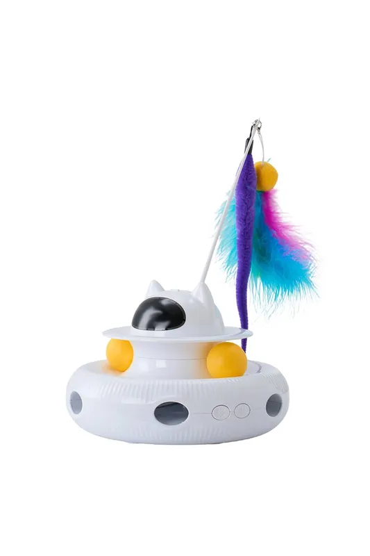 Living and Home 4 in 1 Rechargeable Interactive Cat Toy in White - White