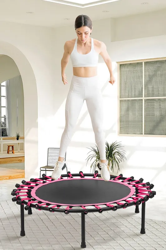 Living and Home 40in Bungee Cords Round Pink Trampoline Pink