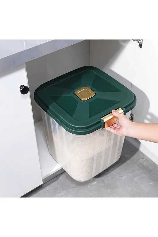 Living and Home 5KG Dry Food Storage Container Rice Grains Sealed Bin Cereal Storage Box in Clear Size: Medium Clear Medium