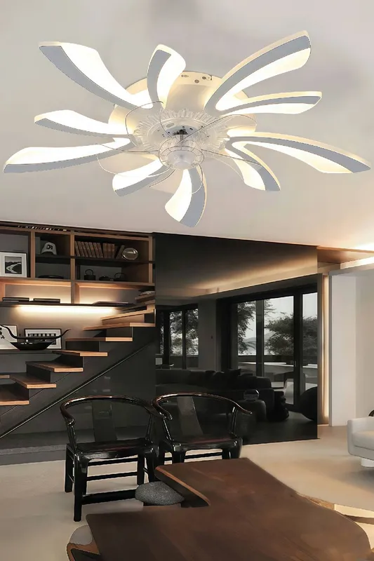 Living and Home 78Cm Creative Ceiling Fan LED Lights in White White