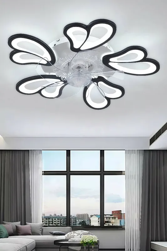 Living and Home Black LED Ceiling Fan Light - Black