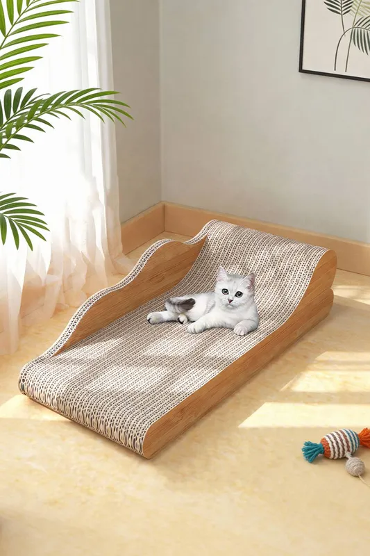 Living and Home Cat Scratching Board Lounger in Brown - Brown