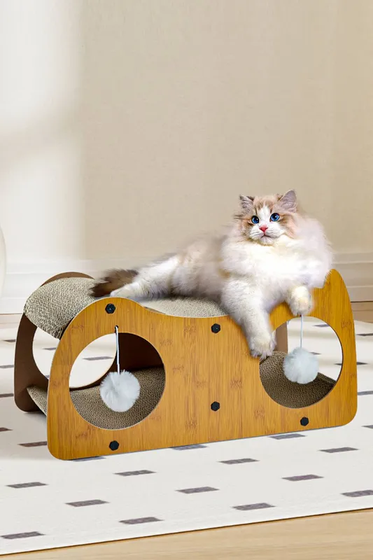 Living and Home Cat Scratching House Cardboard Bed for Pet in Brown - Brown