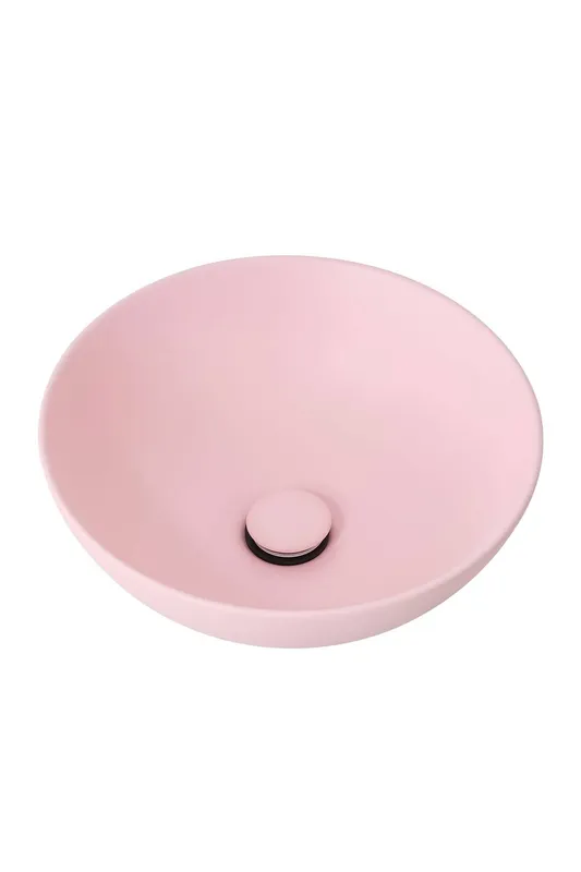 Living and Home Ceramic Countertop Washbasin with Waste Kit in Pink - Pink