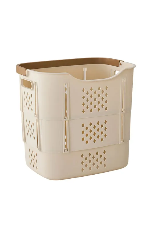 Living and Home Collapsible PP Laundry Basket with Handle in Beige - Beige