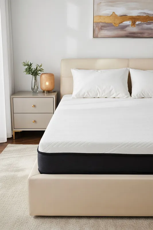 Living and Home Cooling Gel Memory Foam Mattress in White Size: Double - White - Size: Double