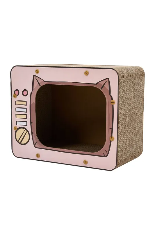 Living and Home Creative TV-Shaped Cat Scratcher Cat House in Pink Pink female