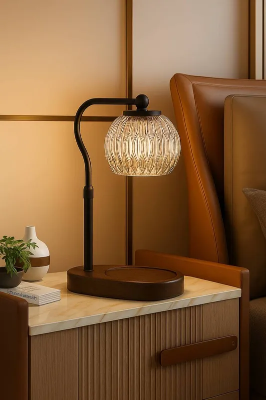 Living and Home Dimmable Candle Warmer Lamp with Timer in Black Black