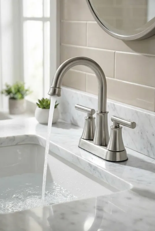 Living and Home Double Handle Bathroom Sink Tap with Drainer in Silver - Silver