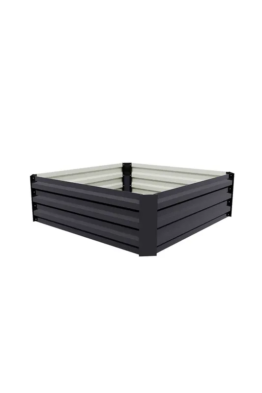 Living and Home Galvanised Steel Raised Garden Bed in Black Size: Small Black S