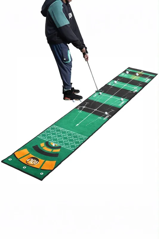Living and Home Golf Putting Mat for Indoor and Outdoor Training in Green Green