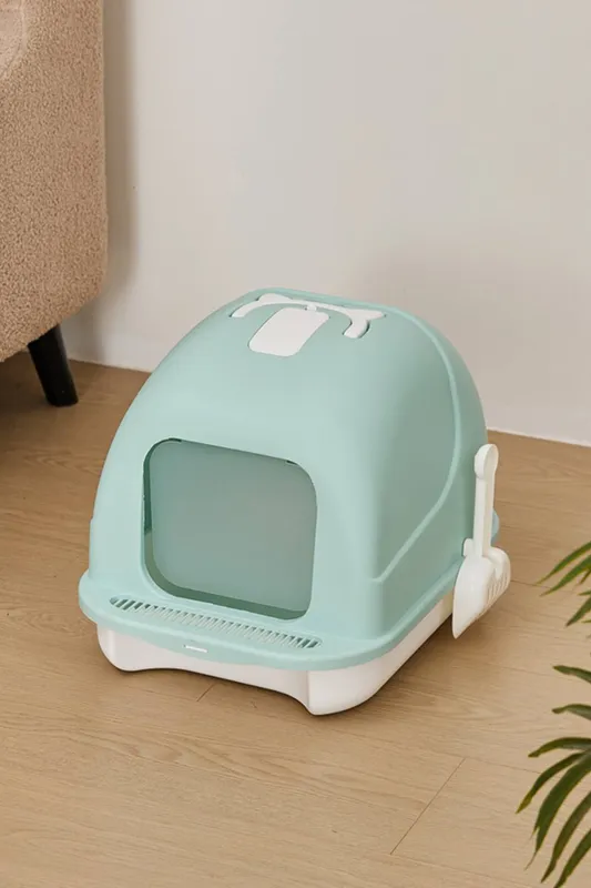 Living and Home Green Durable PP Foldable Cat Litter Box Green One Size female