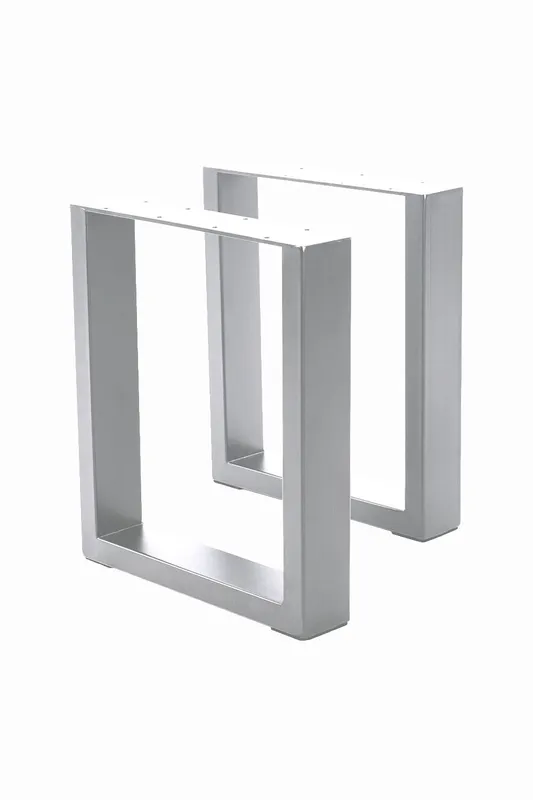 Living and Home Grey Rectangular Metal Table Legs - Grey