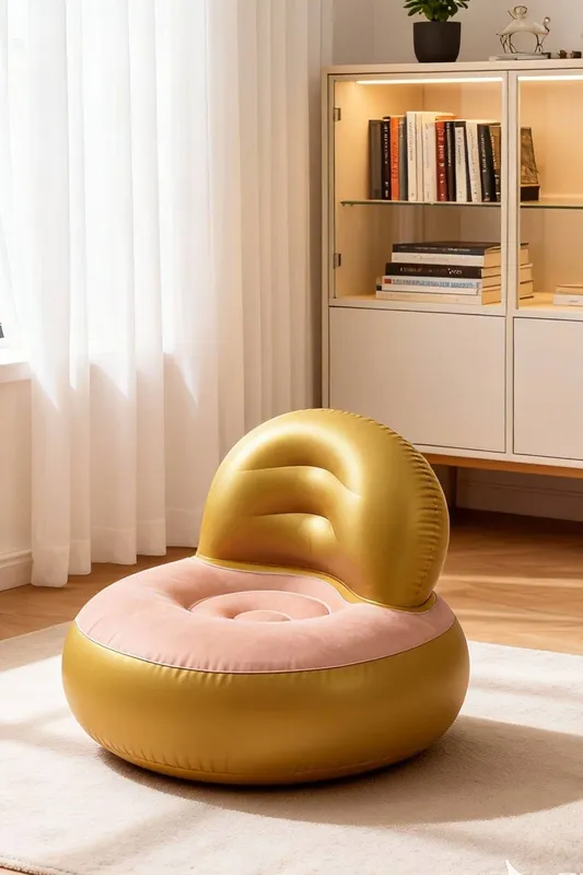 Living and Home L-shaped inflatable Armchair in Yellow - Yellow