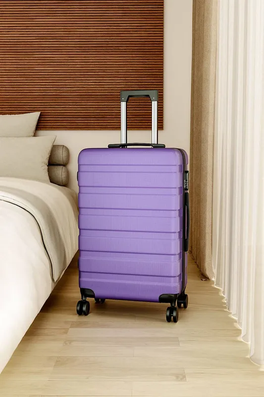Living and Home Lightweight Hardside Travel Suitcase with Spinner Wheels, 24" Purple - Purple