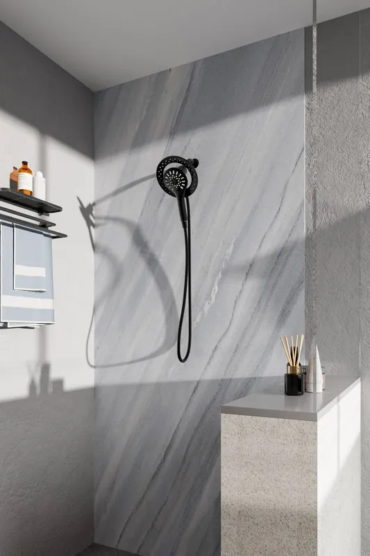 Living and Home Unisex Magnetic Bathroom Shower Head Set in Black Black female