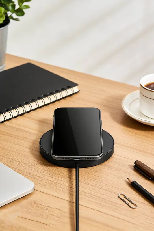 Living and Home Magnetic Wireless Charger in Black - Black
