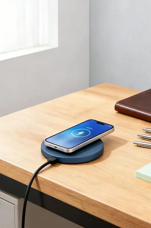Living and Home Magnetic Wireless Charger in Blue - Blue