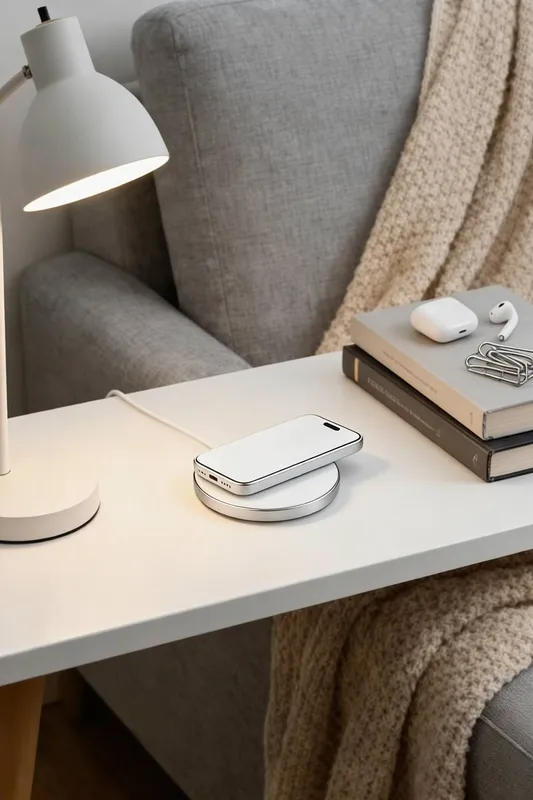 Living and Home Magnetic Wireless Charger in Silver - Silver
