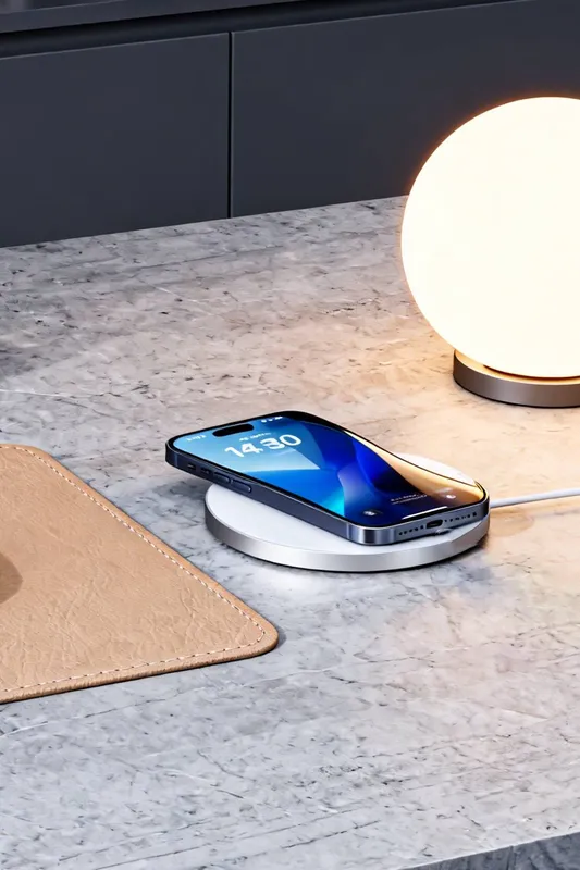Living and Home Magnetic Wireless Charger in Silver Silver