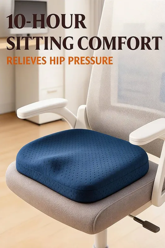 Living and Home Memory Foam Non-slip Seat Cushion in Blue - Blue
