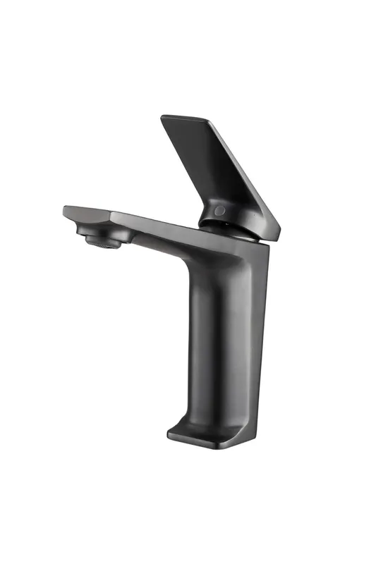 Living and Home Metal Basin Mixer Tap with Single Lever in Grey - Grey