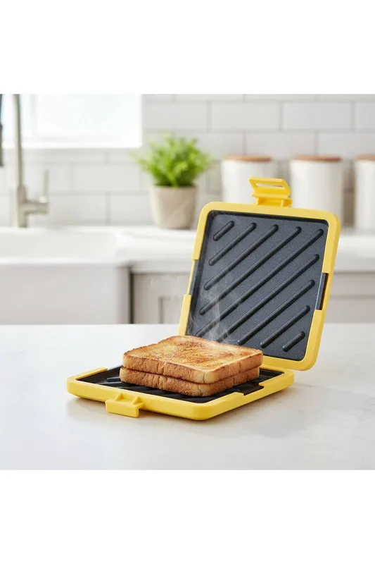 Living and Home Unisex Microwave Silicone Toastie Sandwich Maker in Yellow Yellow female