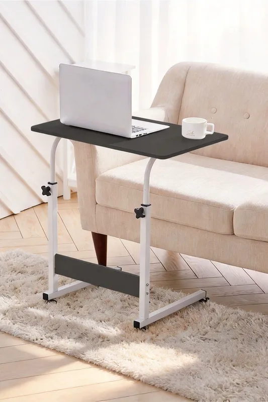 Living and Home Unisex Movable Computer Lift Table in Black Black One Size female