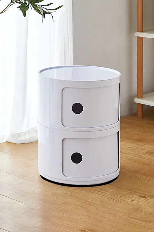 Living and Home Multi-Tiered Plastic Storage Drawer Unit in White - White