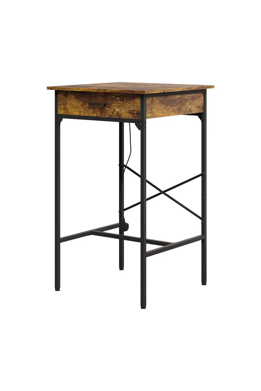 Living and Home Unisex Natural Square Tall Table for Café Bar Natural female